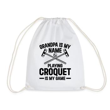 Grandpa Is My Name Playing Croquet Is My Game - Turnbeutel - Weiß - Vorne