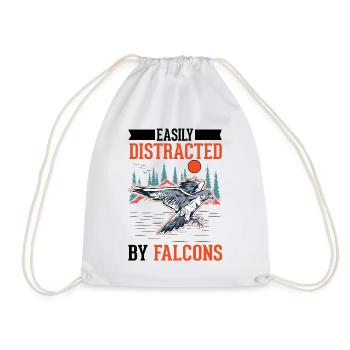 Easily distracted by Falcons Falkenzucht Falkner - Drawstring Bag - white - Front