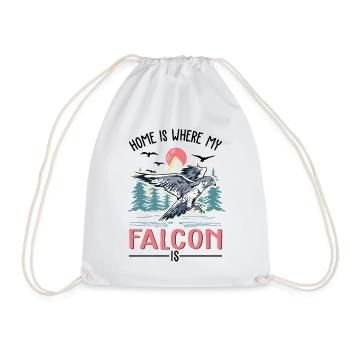 Home Is Where My Falcon Is Kestrel Falconer - Drawstring Bag - white - Front