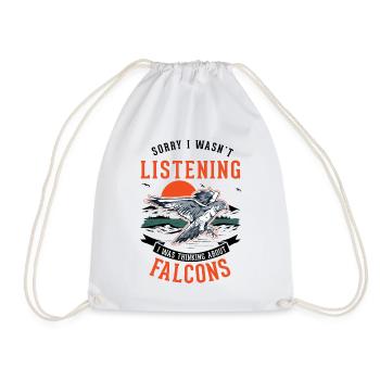 Falcon Falconer Kestrel Falconry Falconry Falconer - Drawstring Bag - white - Front