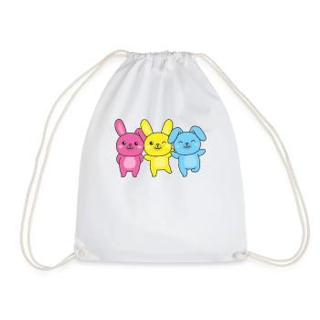 Pansexuel Drapeau Fierté LGBTQ Lapin mignon - Sac de sport léger - blanc - Devant
