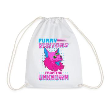 Alien, UFO, UAP, Space, Space Flying Object - Drawstring Bag - white - Front