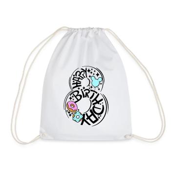 8th Birthday Birthday Shirt Happy Birthday - Drawstring Bag - white - Front