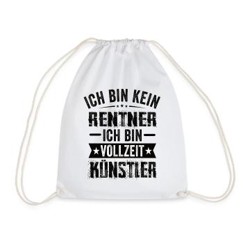 Ich Bin Kein Rentner Ich Bin Vollzeit Künstler - Turnbeutel - Weiß - Vorne