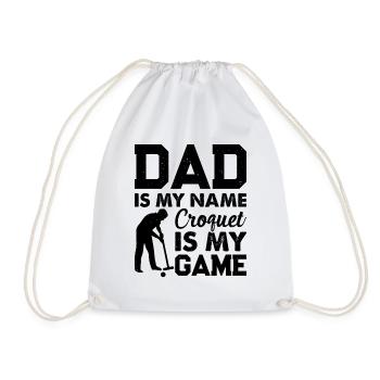 Papa est mon nom Le croquet est mon jeu - Joueur de croquet - Sac de sport léger - blanc - Devant