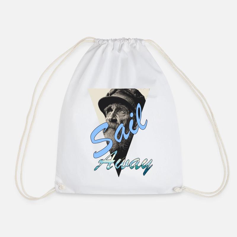 Sail Away Shirt - Drawstring Bag - white