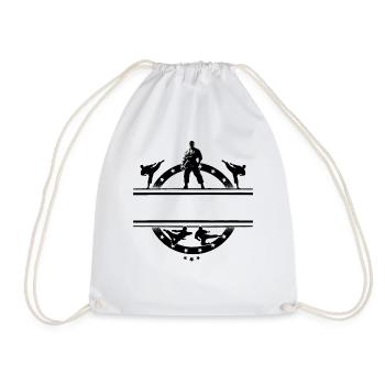 Karate Taekwondo Personalisierbar Namen Geschenk - Turnbeutel - Weiß - Vorne