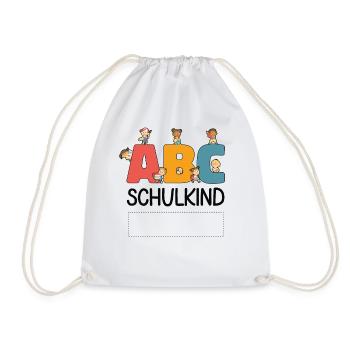 ABC Schulkind Personalisierbar Einschulung Schule - Turnbeutel - Weiß - Vorne