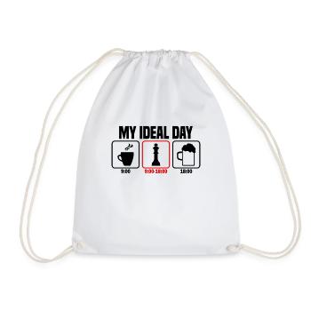 My Perfect Day Chess Chess Player - Drawstring Bag - white - Front