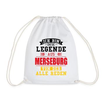 Stadt Merseburg Deutschland Legende Spruch - Turnbeutel - Weiß - Vorne
