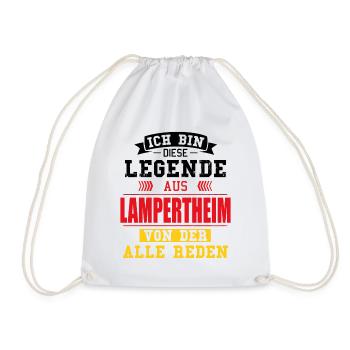 Stadt Lampertheim Deutschland Legende Spruch - Turnbeutel - Weiß - Vorne