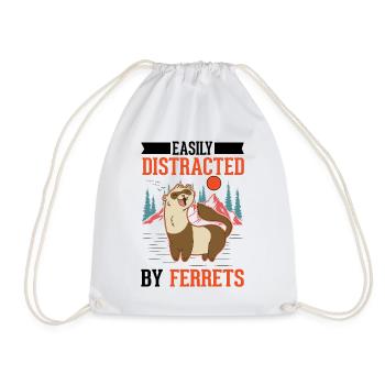Facilement distrait par les furets Frettchen - Sac de sport léger - blanc - Devant