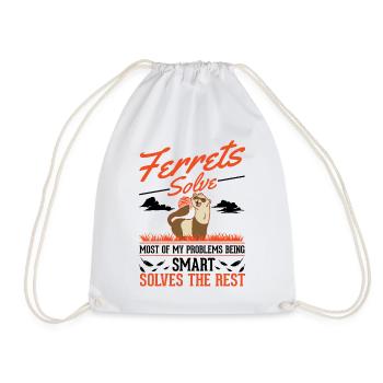 Ferret Lover Ferret Gift - Drawstring Bag - white - Front