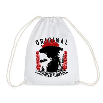 Original Schwarzwaldmädel Bollenhut Ledig Tracht - Turnbeutel - Weiß - Vorne