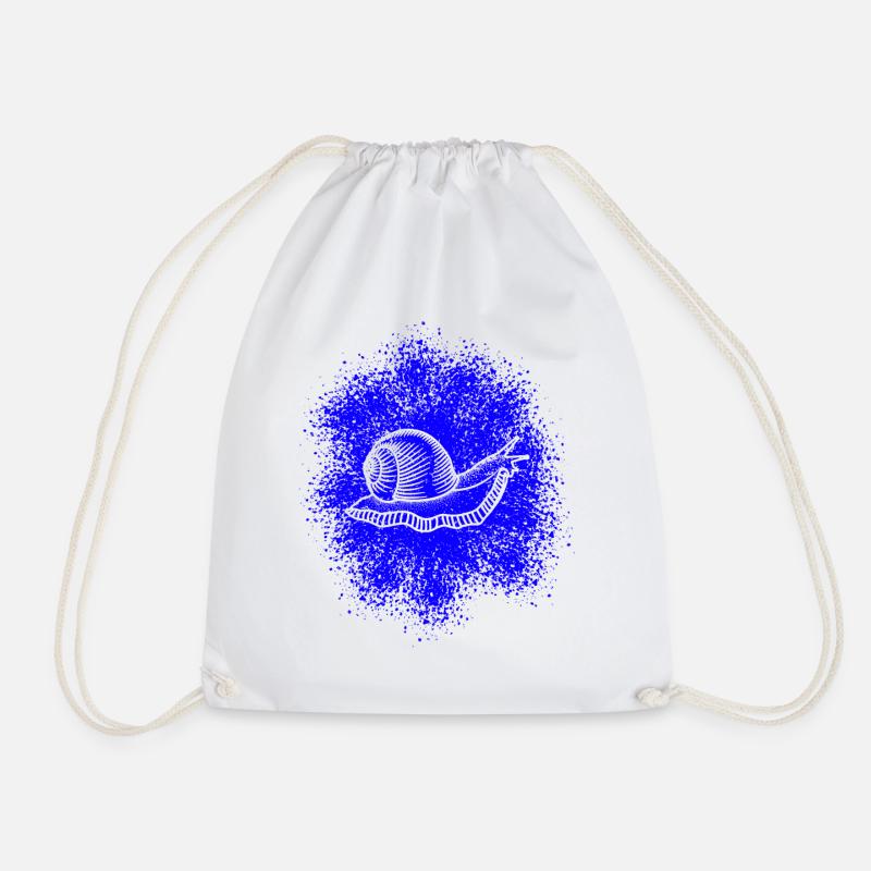Snail with snail shell - Drawstring Bag - white
