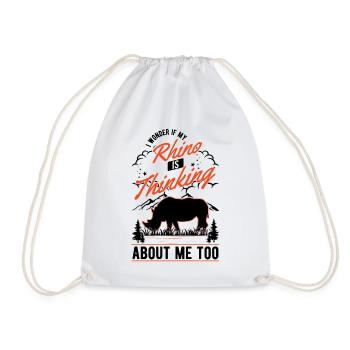 Rhino Gift Rhino Rhinoceros - Drawstring Bag - white - Front