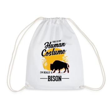 Buffle Costume Humain Bison Halloween - Sac de sport léger - blanc - Devant