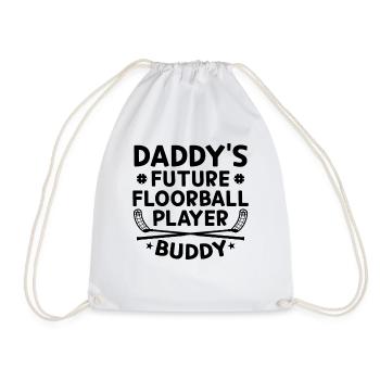 Daddy's Future Floorball Player Buddy - Baby Floor - Drawstring Bag - white - Front
