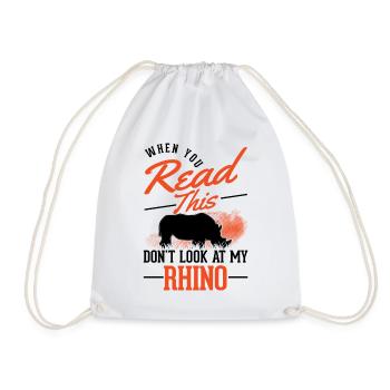 Rhino Gift Rhino Rhinoceros - Drawstring Bag - white - Front