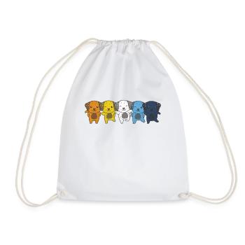 Aroace Flag Pride LGBTQ Cute Dalmatian - Drawstring Bag - white - Front