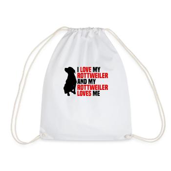 J’aime mon Rottweiler et il m’aime - Sac de sport léger - blanc - Devant