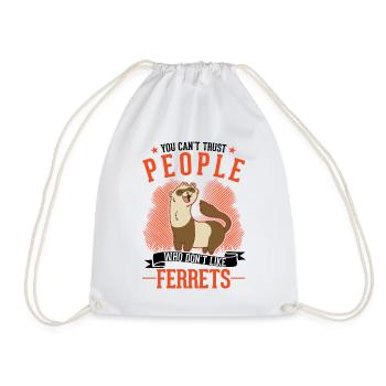 Ferret Lover Ferret Gift - Drawstring Bag - white - Front