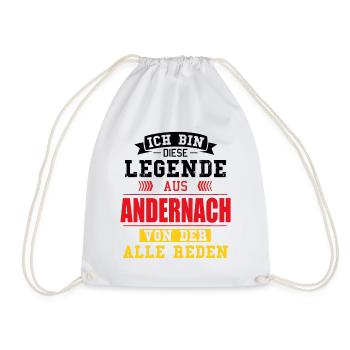 Stadt Andernach Deutschland Legende Spruch - Turnbeutel - Weiß - Vorne