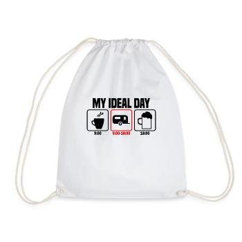 My Perfect Day Camping Camper - Drawstring Bag - white - Front