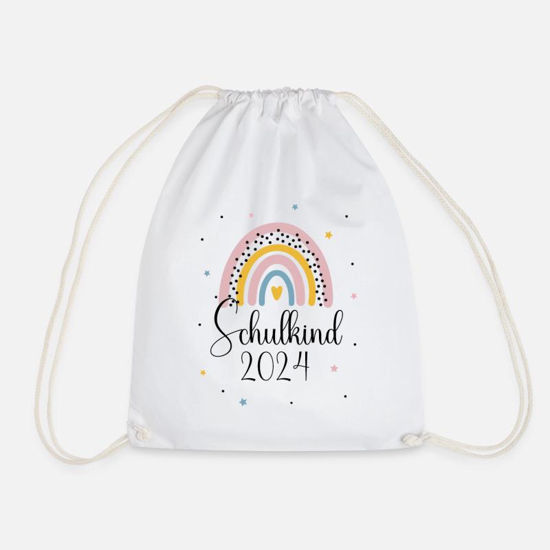 Schulkind 2024 Regenbogen 1. Klasse Einschulung - Turnbeutel - Weiß