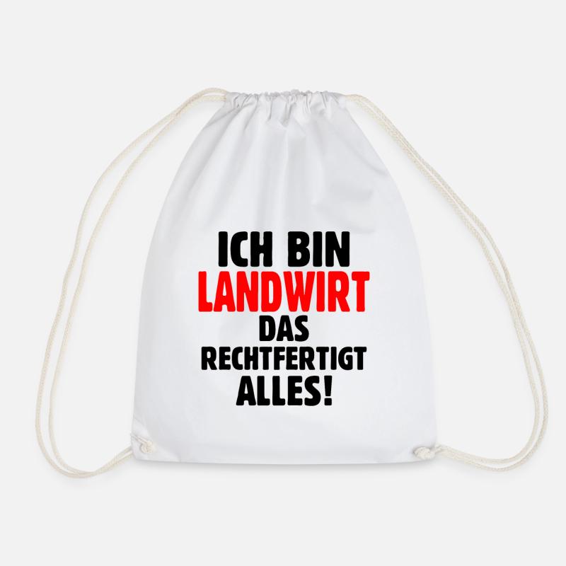 Landwirt Bauer Jungbauer Statement T-Shirt - Turnbeutel - Weiß