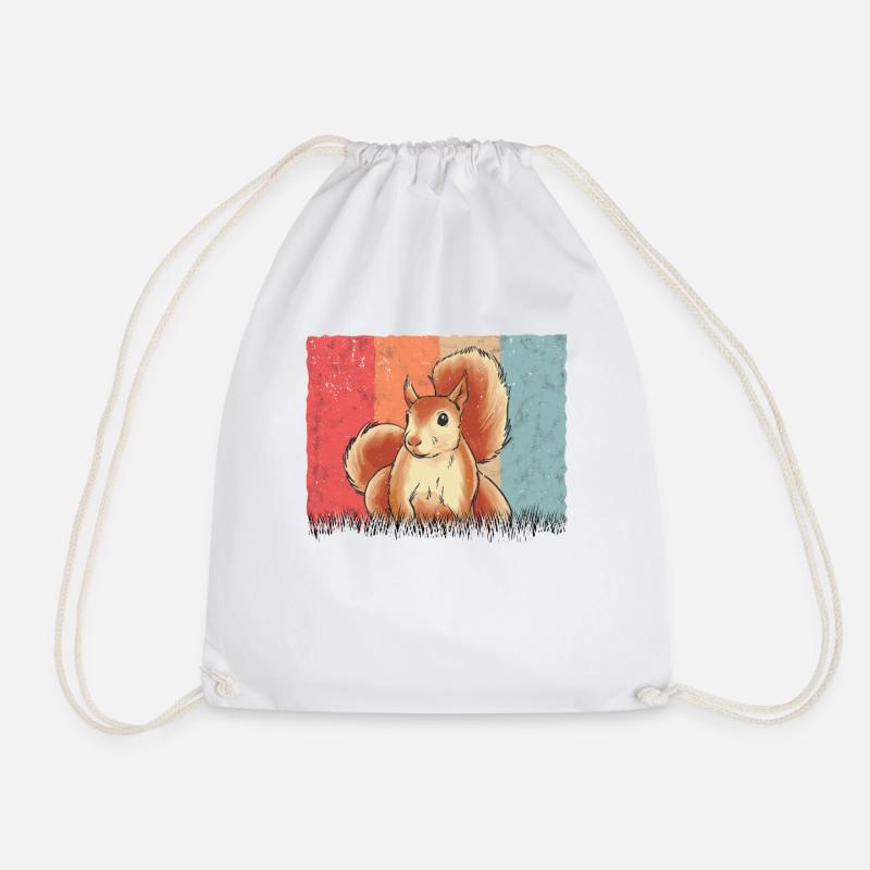Eichhörnchen Retro Squirrel - Turnbeutel - Weiß