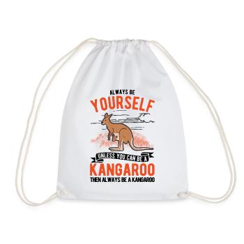 Always be yourself Kangaroo Australia Kangaroo - Drawstring Bag - white - Front