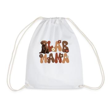 Labrador Retriever Groovy Lab Mom - Drawstring Bag - white - Front
