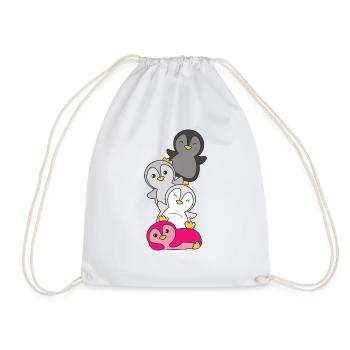 Gynephilia drapeau fierté LGBTQ pingouin mignon - Sac de sport léger - blanc - Devant