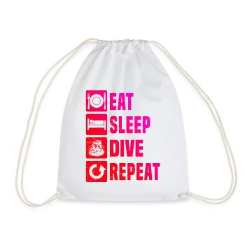 Scuba Diver Diving Scuba Tauchen Taucher - Drawstring Bag - white - Front