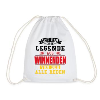 Stadt Winnenden Deutschland Legende Spruch - Turnbeutel - Weiß - Vorne