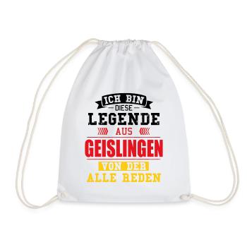 Stadt Geislingen Deutschland Legende Spruch - Turnbeutel - Weiß - Vorne