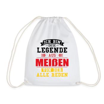 Stadt Meißen Deutschland Legende Spruch - Turnbeutel - Weiß - Vorne