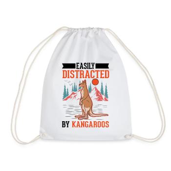 Facilement distrait par les kangourous Kangourou - Sac de sport léger - blanc - Devant