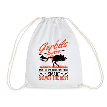 Gerbil Gift Mongolian Gerbil Gerbil - Drawstring Bag - white - Front
