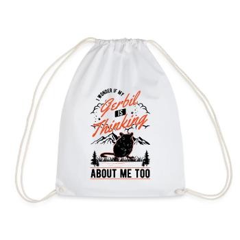 Gerbil Gift Mongolian Gerbil Gerbil - Drawstring Bag - white - Front