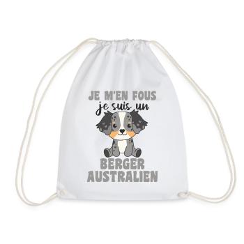 Je m'en fous je suis un berger australien - Hund - Turnbeutel - Weiß - Vorne