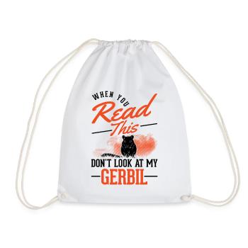 Gerbil Gift Mongolian Gerbil Gerbil - Drawstring Bag - white - Front
