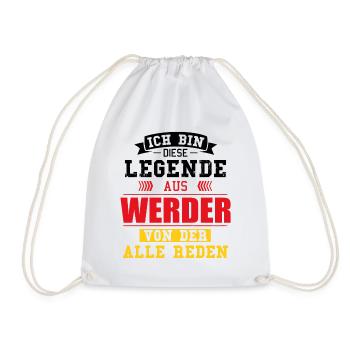 Stadt Werder Deutschland Legende Spruch - Turnbeutel - Weiß - Vorne