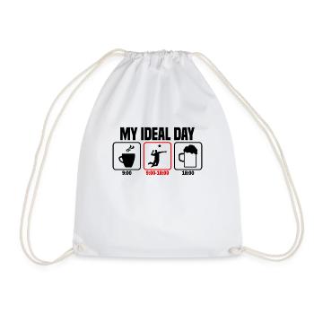 My Perfect Day Volleyball Volleyball Player - Drawstring Bag - white - Front