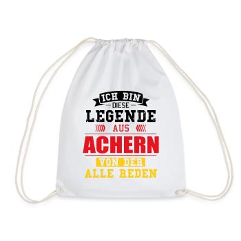 Stadt Achern Deutschland Legende Spruch - Turnbeutel - Weiß - Vorne