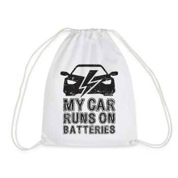 Ma voiture fonctionne sur batteries eCar Voiture électrique - Sac de sport léger - blanc - Devant