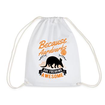 Aardvark Gift Aardvark - Drawstring Bag - white - Front