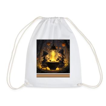 Witches' Tea Party Vintage Gothic Halloween T - Drawstring Bag - white - Front