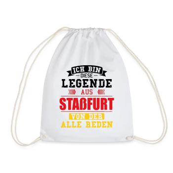 Stadt Staßfurt Deutschland Legende Spruch - Turnbeutel - Weiß - Vorne